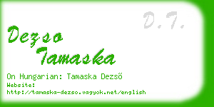 dezso tamaska business card